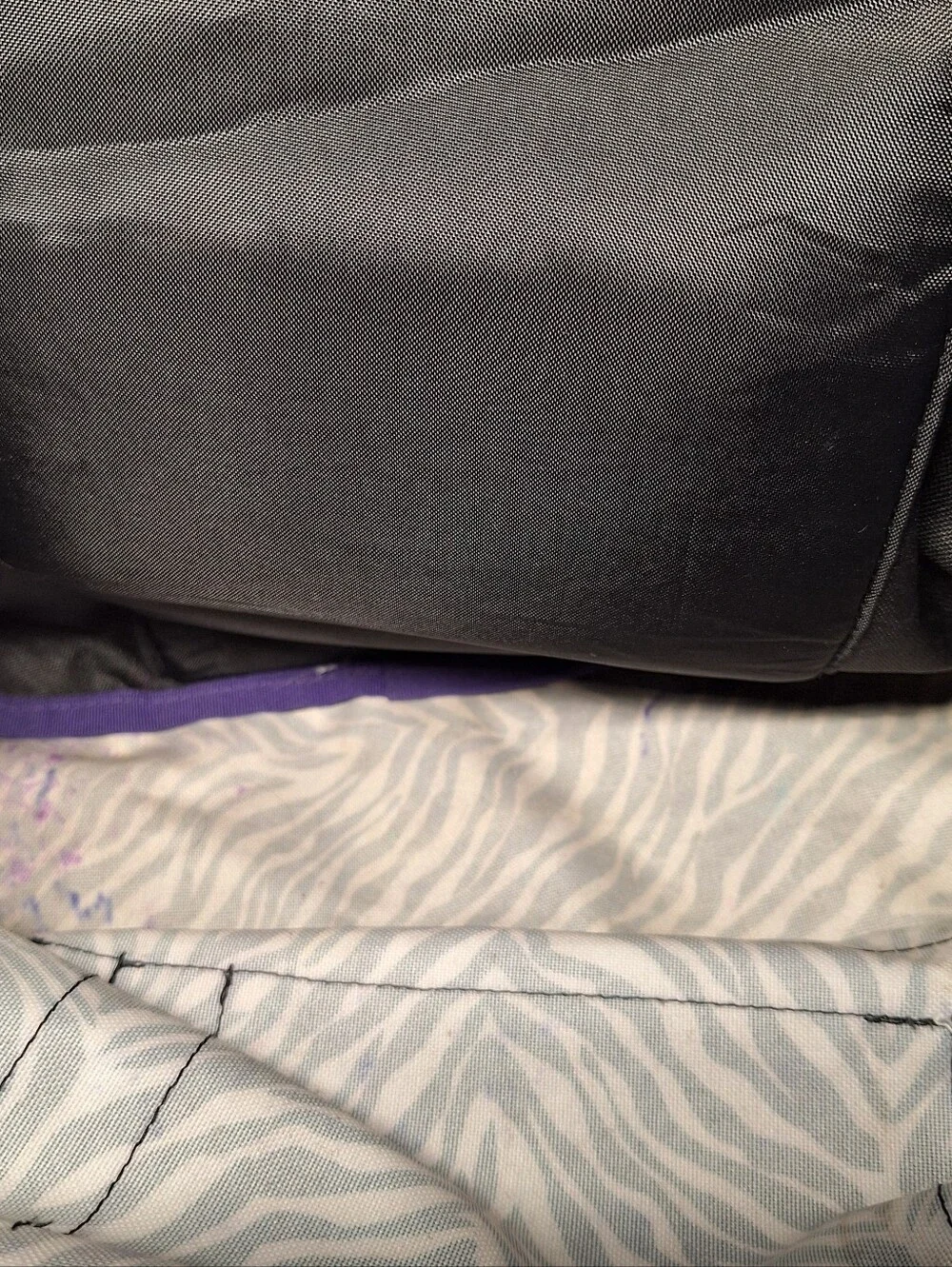 Jansport Backpack Zebra Black White w/ Purple Accents